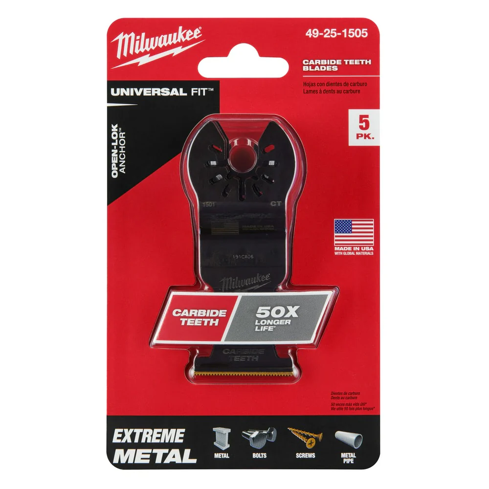 Milwaukee 49-25-1505 Milwaukee® OPEN-LOK⢠1-3/8" TITANIUM ENHANCED CARBIDE TEETH METAL BLADE 5PK - Image 11
