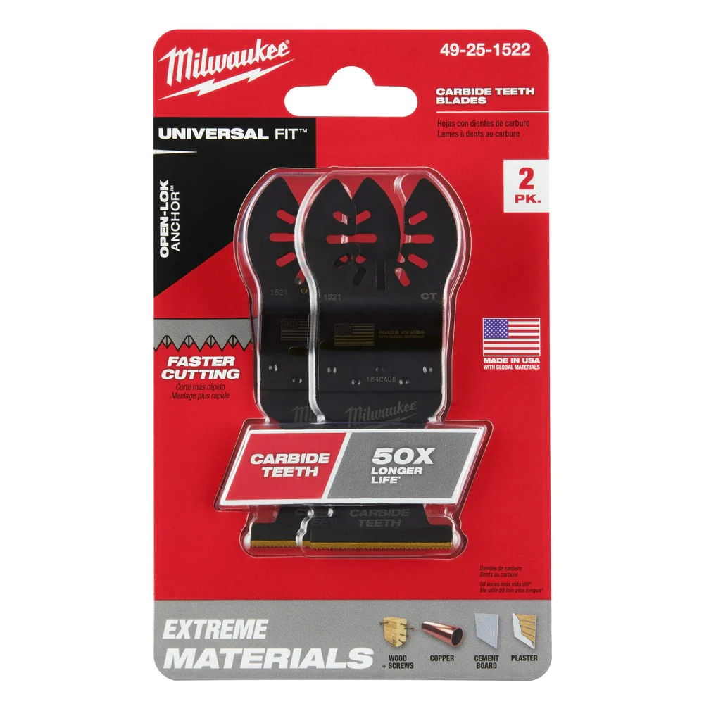 Milwaukee 49-25-1522 Milwaukee® OPEN-LOK™ 1-3/8" TITANIUM ENHANCED CARBIDE TEETH MULTI-MATERIAL BLADE 2PK - Image 11