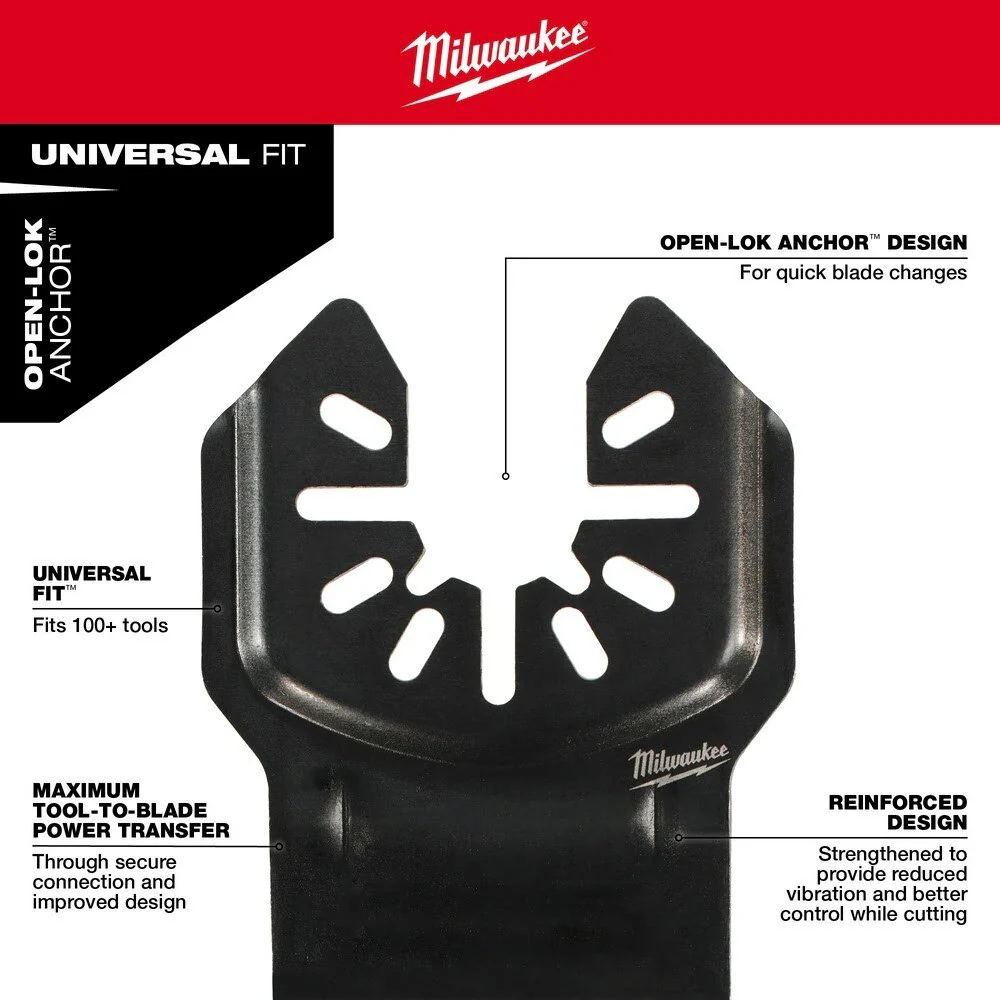 Milwaukee 49-25-1565 NITRUS CARBIDE Extreme Metal Universal Fit OPEN-LOK Multi-Tool Blade 5PK - Image 7