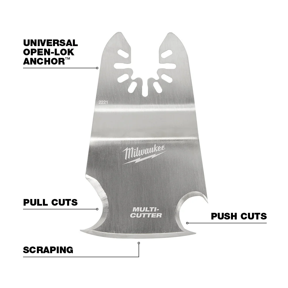Milwaukee 49-25-2221 Milwaukee® OPEN-LOK™ 3-IN-1 MULTI-CUTTER SCRAPER BLADE 1PK - Image 4