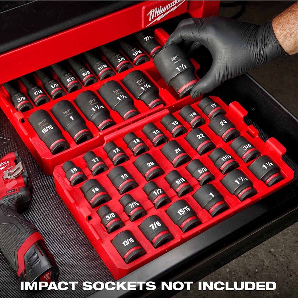 Milwaukee 49-66-6834 Shockwave Impact Duty Socket 1/2" Drive 27-Piece MM Tray Only - Image 7
