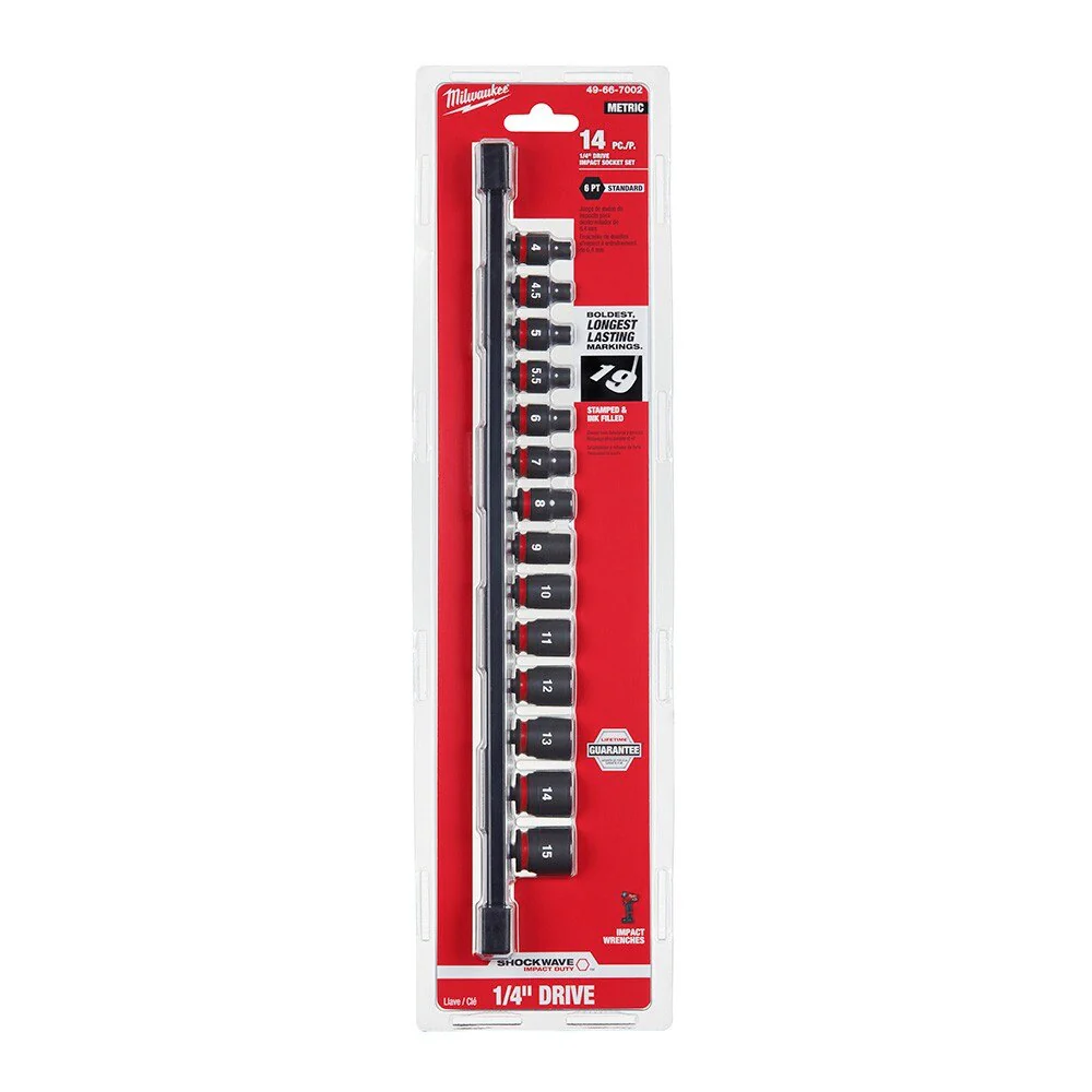 Milwaukee 49-66-7002 14PC SHOCKWAVE Impact Duty™  1/4" Drive Metric Standard 6 Point Socket Set - Image 2
