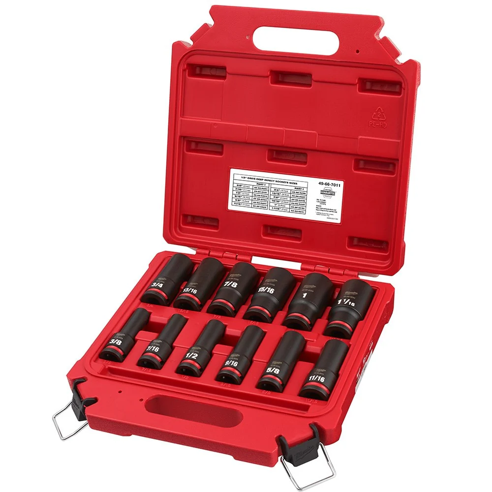 Milwaukee 49-66-7011 12PCSHOCKWAVE Impact Duty™ 1/2" Drive SAE Deep 6 Point Socket Set - Image 3