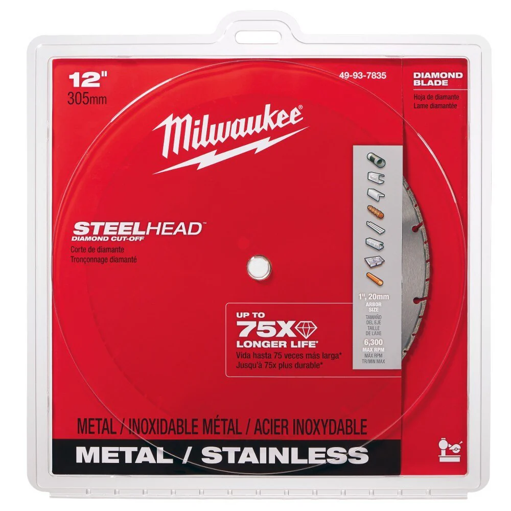 Milwaukee 49-93-7835 12" Steelhead Diamond Cut Off Blade - Image 2