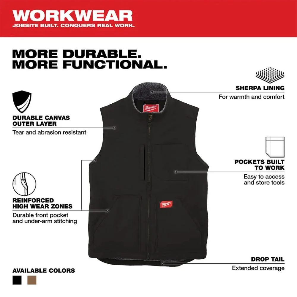 Milwaukee 801B-XL Heavy Duty Sherpa-Lined Vest - Black XL - Image 4