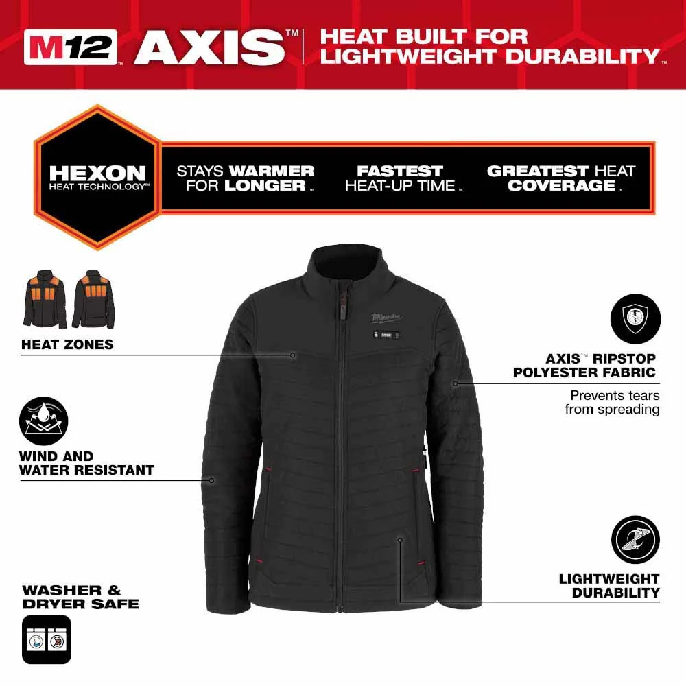 Milwaukee F102B-21 M12 Women's Black Axis Jacket with (1) 3.0 Ah Battery and Charger - Image 3