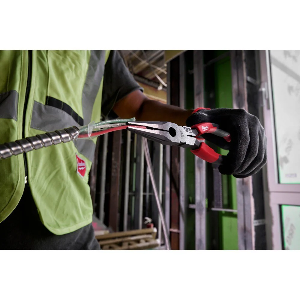 Milwaukee MT555 8" Long Nose Comfort Grip Pliers (USA) - Image 4