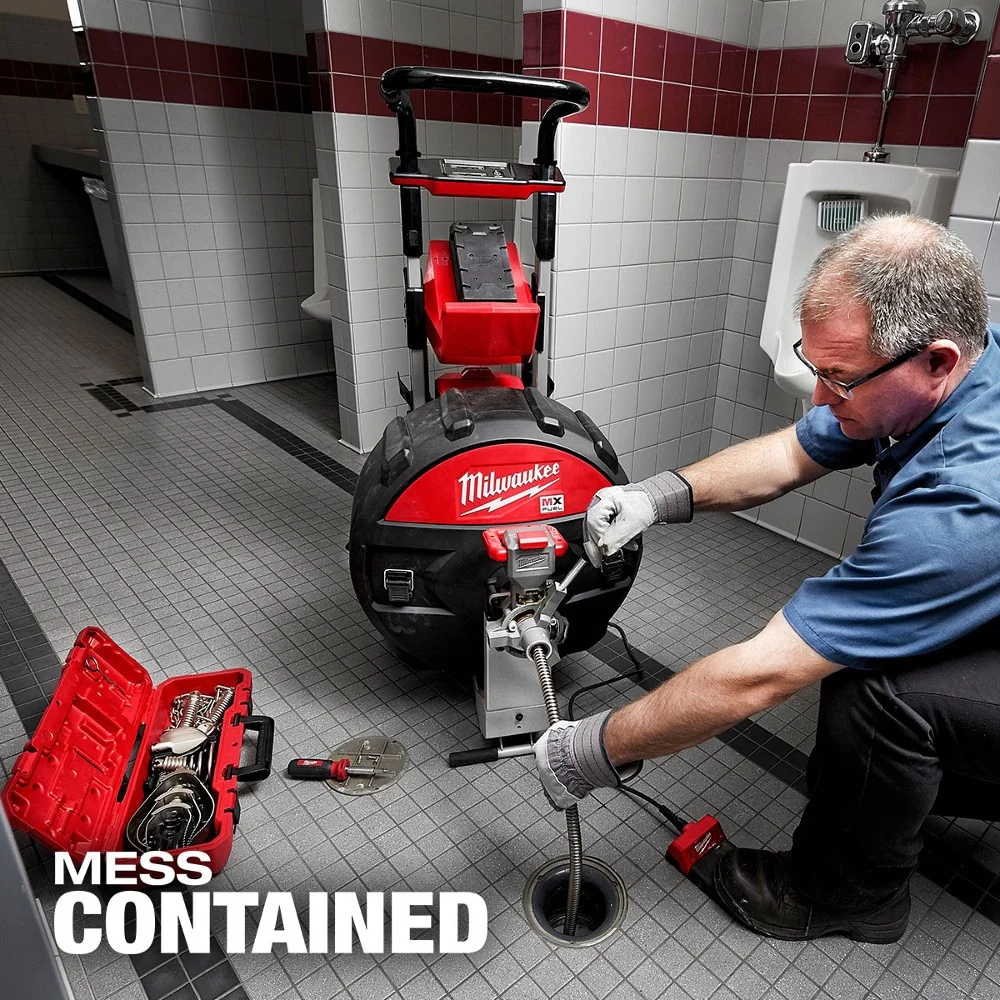 Milwaukee MXF501-1CP MX FUEL POWERTREDZ Sewer Drum Machine Drain Cleaner Kit w/ Battery and Charger - Image 20