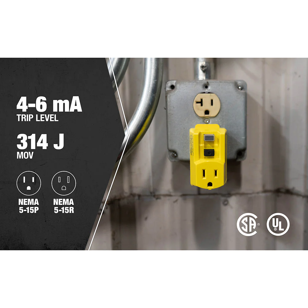 Southwire 14650013-6 GFCI Plug-In Adapter; 15 Amp, 120 Volt - Image 5