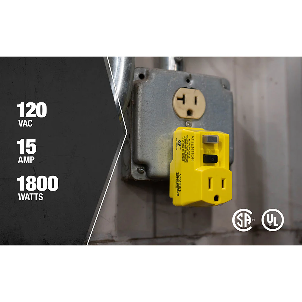 Southwire 14650013-6 GFCI Plug-In Adapter; 15 Amp, 120 Volt - Image 6