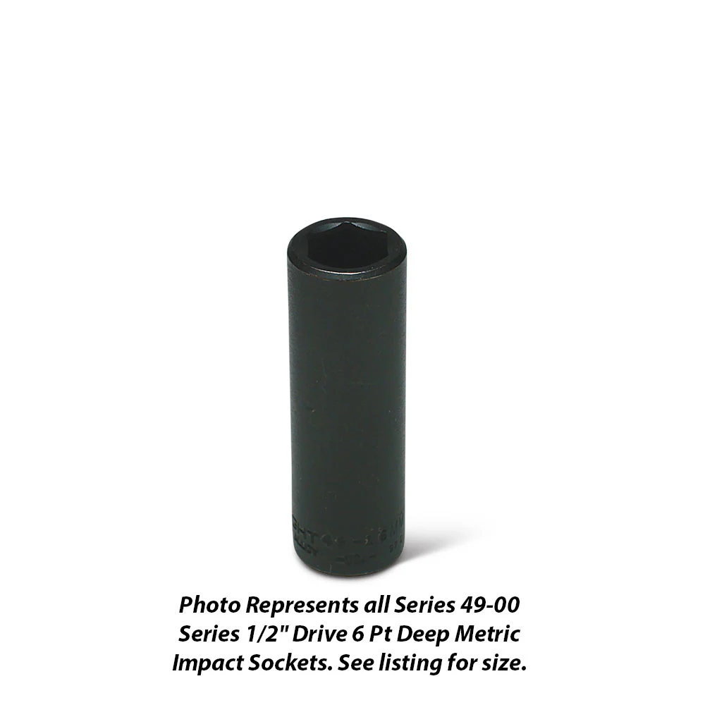 Wright Tool 49-24MM 1/2" Drive 6 Point Deep Metric Impact Socket 24mm - Image 2