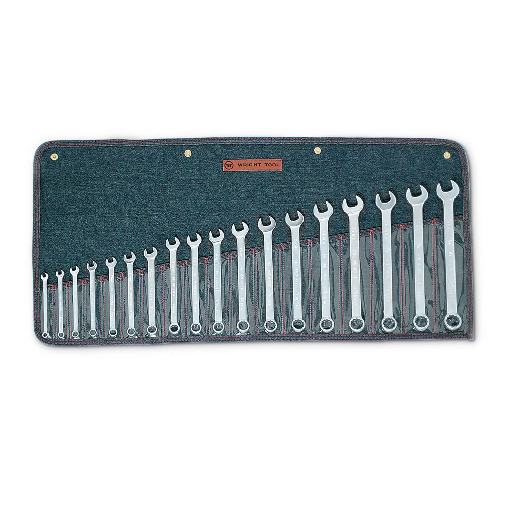 Wright Tool 758 Combination Wrench 18 Piece Set 12 Point 7mm - 24mm